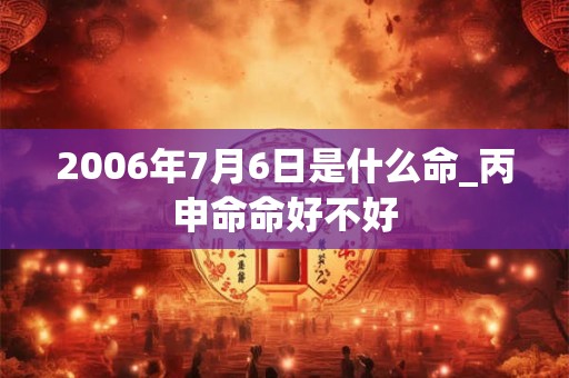 2006年7月6日是什么命_丙申命命好不好 2006年7月6日是什么命_丙申命命好不好