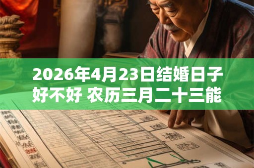 2026年4月23日结婚日子好不好 农历三月二十三能不能办酒席
