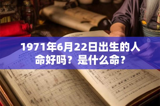 1971年6月22日出生的人命好吗？是什么命？