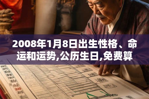 2008年1月8日出生性格、命运和运势,公历生日,免费算命