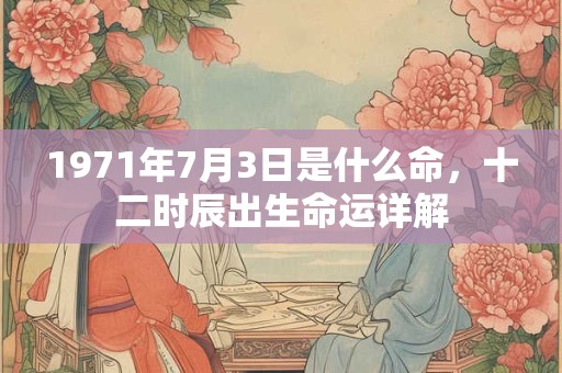 1971年7月3日是什么命，十二时辰出生命运详解