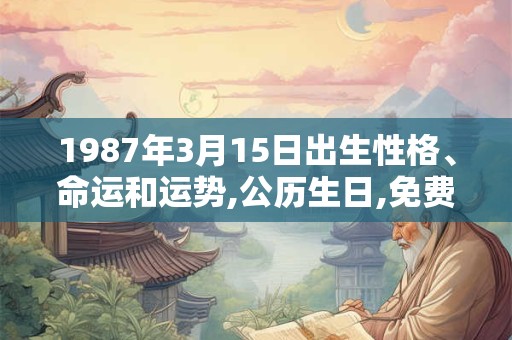 1987年3月15日出生性格、命运和运势,公历生日,免费算命