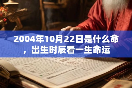 2004年10月22日是什么命,出生时辰看一生命运 2004年10月22日是什么命,出生时辰看一生命运