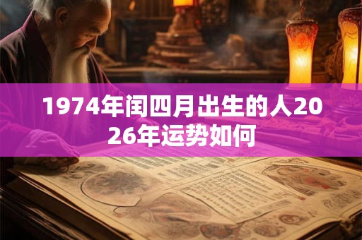 1974年闰四月出生的人2026年运势如何