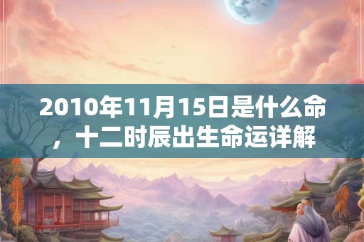 2010年11月15日是什么命，十二时辰出生命运详解