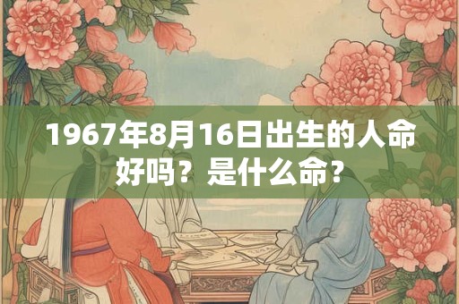 1967年8月16日出生的人命好吗？是什么命？