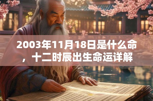 2003年11月18日是什么命，十二时辰出生命运详解