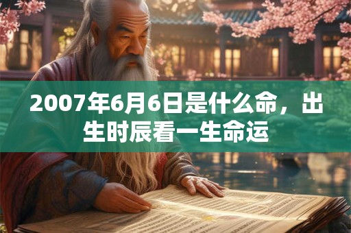 2007年6月6日是什么命,出生时辰看一生命运 2007年6月6日是什么命,出生时辰看一生命运