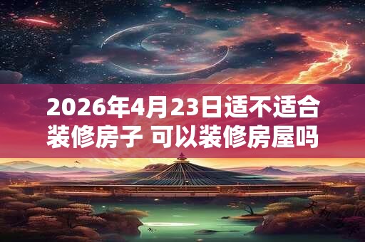 2026年4月23日适不适合装修房子 可以装修房屋吗