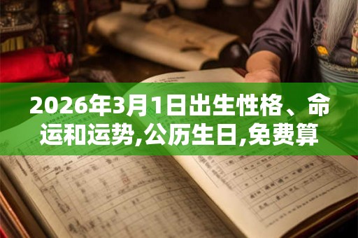 2026年3月1日出生性格、命运和运势,公历生日,免费算命 2026年3月1日出生性格、命运和运势,公历生日,免费算命