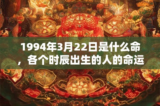 1994年3月22日是什么命,各个时辰出生的人的命运 1994年3月22日是什么命,各个时辰出生的人的命运