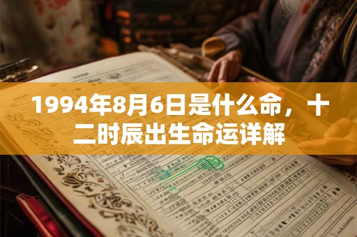 1994年8月6日是什么命,十二时辰出生命运详解 1994年8月6日是什么命,十二时辰出生命运详解