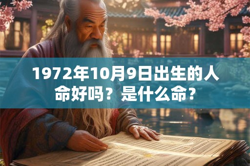 1972年10月9日出生的人命好吗？是什么命？