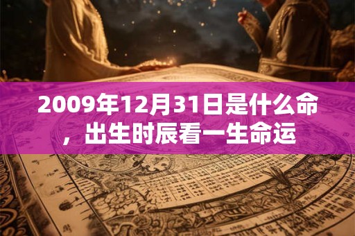 2009年12月31日是什么命,出生时辰看一生命运 2009年12月31日是什么命,出生时辰看一生命运