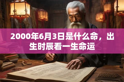 2000年6月3日是什么命，出生时辰看一生命运