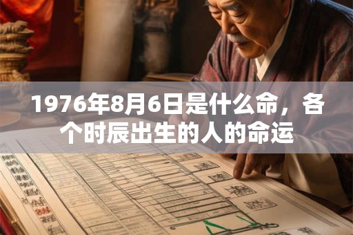 1976年8月6日是什么命，各个时辰出生的人的命运