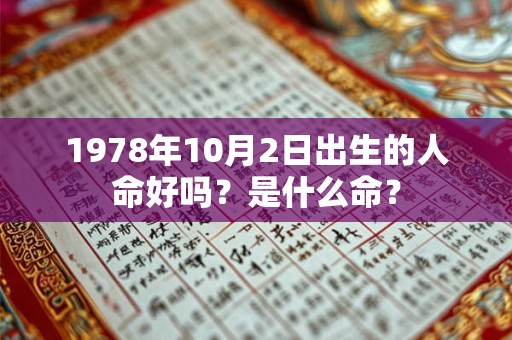 1978年10月2日出生的人命好吗？是什么命？