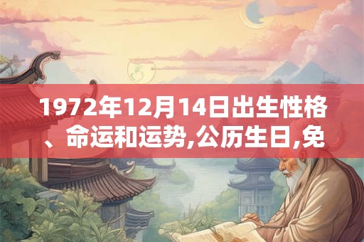 1972年12月14日出生性格、命运和运势,公历生日,免费算命 1972年12月14日出生性格、命运和运势,公历生日,免费算命