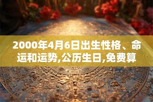2000年4月6日出生性格、命运和运势,公历生日,免费算命
