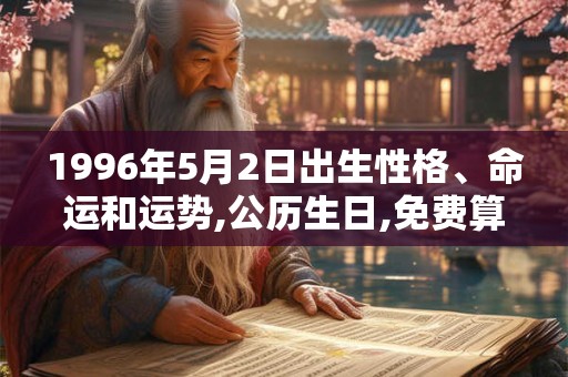 1996年5月2日出生性格、命运和运势,公历生日,免费算命