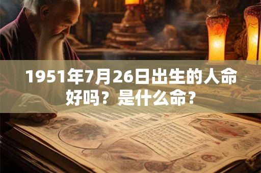 1951年7月26日出生的人命好吗？是什么命？