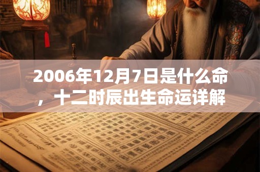2006年12月7日是什么命,十二时辰出生命运详解 2006年12月7日是什么命,十二时辰出生命运详解