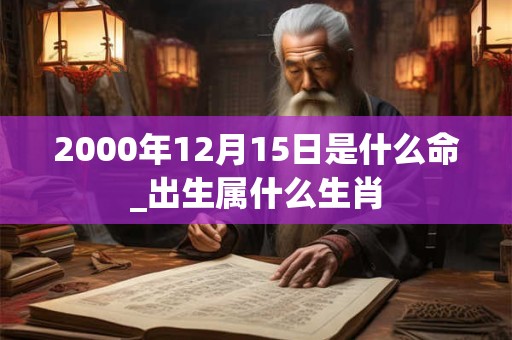 2000年12月15日是什么命_出生属什么生肖 2000年12月15日是什么命_出生属什么生肖