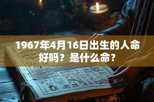 1967年4月16日出生的人命好吗?是什么命? 1967年4月16日出生的人命好吗?是什么命?