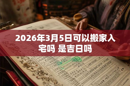 2026年3月5日可以搬家入宅吗 是吉日吗 2026年3月5日可以搬家入宅吗 是吉日吗