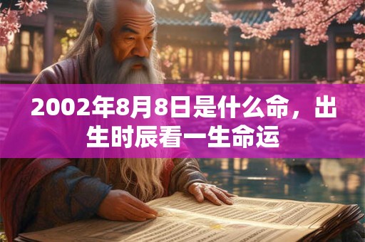 2002年8月8日是什么命，出生时辰看一生命运