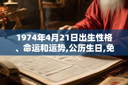 1974年4月21日出生性格、命运和运势,公历生日,免费算命