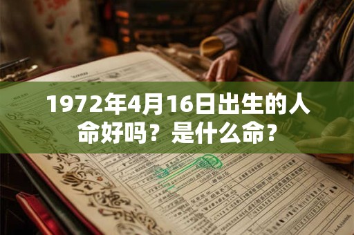 1972年4月16日出生的人命好吗?是什么命? 1972年4月16日出生的人命好吗?是什么命?