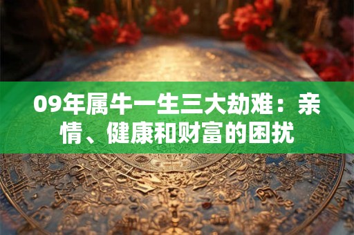09年属牛一生三大劫难：亲情、健康和财富的困扰