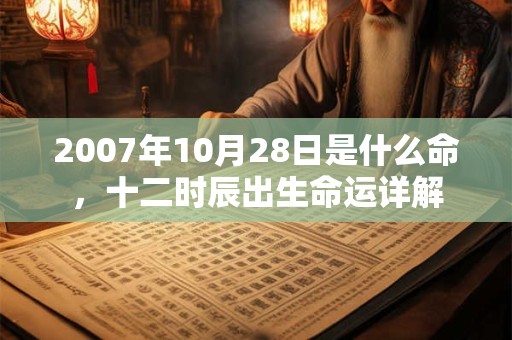 2007年10月28日是什么命，十二时辰出生命运详解