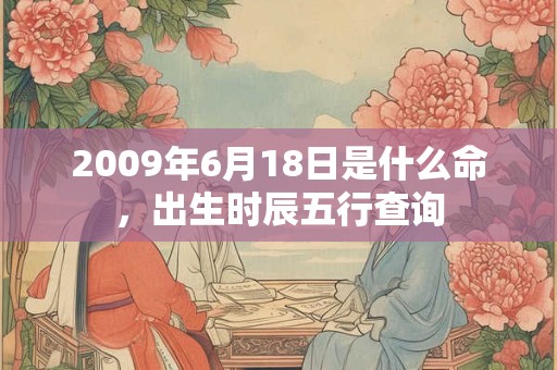 2009年6月18日是什么命,出生时辰五行查询 2009年6月18日是什么命,出生时辰五行查询