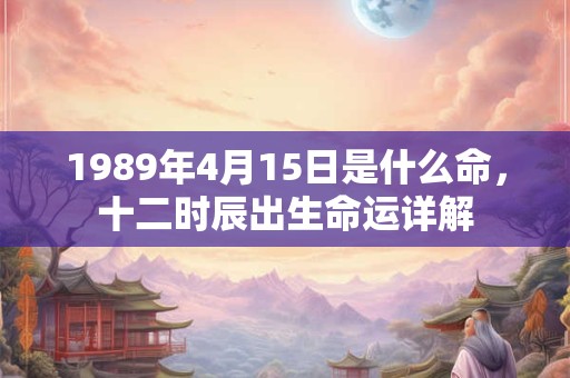 1989年4月15日是什么命,十二时辰出生命运详解 1989年4月15日是什么命,十二时辰出生命运详解