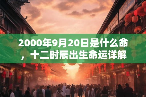 2000年9月20日是什么命，十二时辰出生命运详解