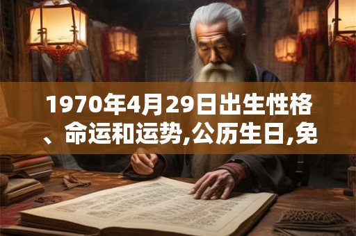 1970年4月29日出生性格、命运和运势,公历生日,免费算命