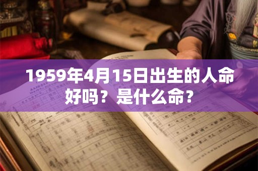 1959年4月15日出生的人命好吗？是什么命？