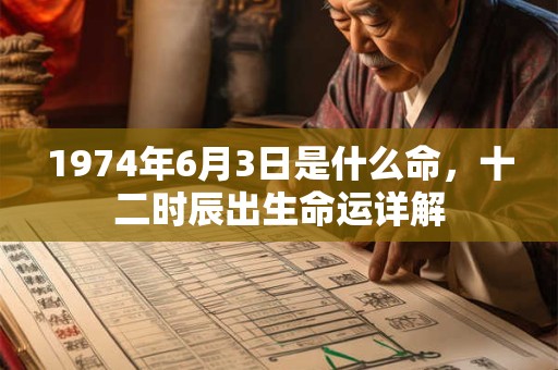 1974年6月3日是什么命，十二时辰出生命运详解