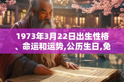 1973年3月22日出生性格、命运和运势,公历生日,免费算命 1973年3月22日出生性格、命运和运势,公历生日,免费算命