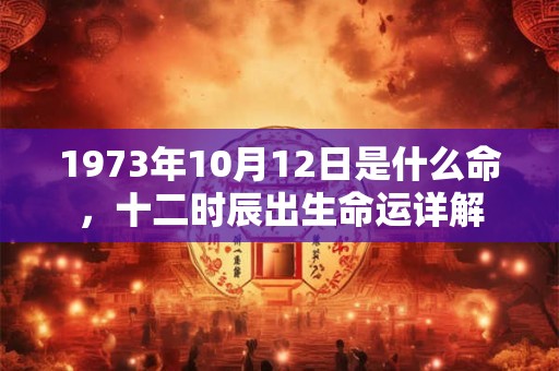 1973年10月12日是什么命，十二时辰出生命运详解