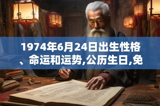 1974年6月24日出生性格、命运和运势,公历生日,免费算命 1974年6月24日出生性格、命运和运势,公历生日,免费算命