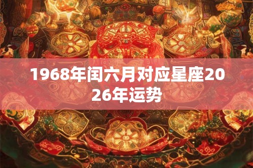 1968年闰六月对应星座2026年运势