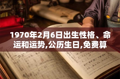 1970年2月6日出生性格、命运和运势,公历生日,免费算命