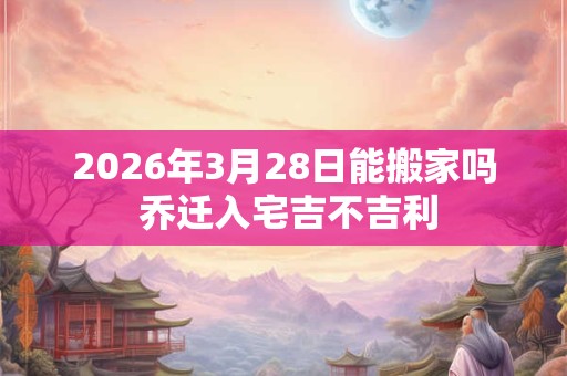 2026年3月28日能搬家吗 乔迁入宅吉不吉利