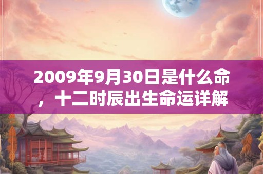 2009年9月30日是什么命，十二时辰出生命运详解