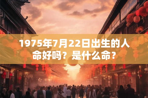 1975年7月22日出生的人命好吗？是什么命？