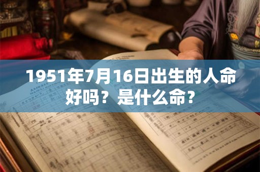 1951年7月16日出生的人命好吗？是什么命？
