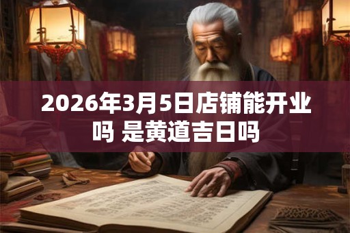 2026年3月5日店铺能开业吗 是黄道吉日吗
